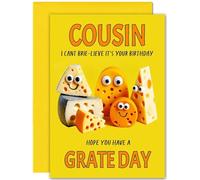 Cousin Cheesy Birthday Card - Large A5 Size - Cheese Funny Birthday Cards for Cousin