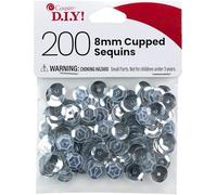 Cousin DIY Silver 8mm Cupped Sequins, 200pc