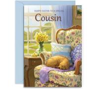 Cousin Easter Card - Time for a Nap - A5 Size with Envelope