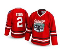 Cousin Eddie #2 Chicago Shitters Hockey Jersey - Red Holiday Comedy-Inspired Throwback, Stitched Letters, Adult Sizes S-5XL, Red, 3XL