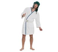 Cousin Eddie Robe and Hat - Eddie Robe Belt Set with Trapper Hat from National Lampoons Christmas Vacation for Halloween Christmas Cosplay Costume White, White, One Size