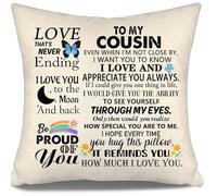 Cousin Gift Even When I'm Not Close By Throw Pillow Cover Cushion Cover for Cousin Women Girls Inspirational Gift Birthday Gift (COUSIN-HER)