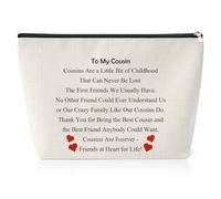 Cousin Gifts for Women Girl Cosmetic Bag Sister Gift from Sister Long Distance Relationship Makeup Bag for Cousin Graduation Birthday Presents for Her Friend Travel Zipper Pouch