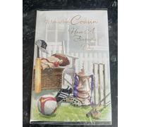 Cousin Happy Birthday Card Rugby Golf Footbal Cricket Fishing Sport Trophy