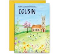 Cousin Happy Easter Card - A5 Size with Envelope