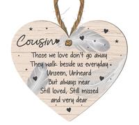 Cousin Memorial Plaque - Sympathy Gift for Loss of a Cousin - Wall Hanging - Comforting Memorial Keepsake for Family Members - Remembrance Plaque (Small: 10 cm (H) × 9 cm (W))