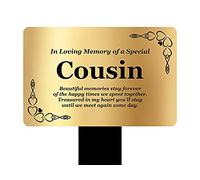 Cousin Memorial Stake - Engraved with poem (Gold/Silver/Copper or Black & White Plaque) Active (Gold)