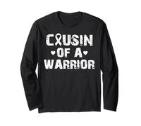 Cousin of a Warrior Lung Cancer White Ribbon Men Boys Long Sleeve T-Shirt