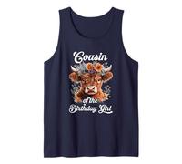 Cousin Of The Birthday Girl Highland Cow Farm Family Tank Top