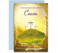 Cousin Religious Easter Card - Christian Easter Card - A5 Size with Envelope