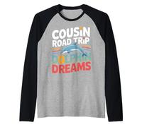 Cousin Road Trip Dolphin Summer Vacation Raglan Baseball Tee
