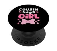 Cousin Says Girl Gender Reveal Voting Team Pink Daughter PopSockets Adhesive PopGrip