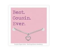 Cousin Sterling Silver Heart Necklace - Open Heart Pendant - Genuine Silver Box Chain - Versatile Design - Unique & Thoughtful Gift - Cousin Birthday Present - Gift Boxed Jewellery