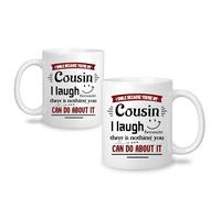 Cousin to Cousin Presents Coffee Cup - I Smile Because You're My Cousin Gift Mugs for Women Men Ideas Gift for Cousin Birthday Wedding Christmas Ceramic 11 oz, White (Cousin-3)
