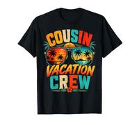 Cousin Vacation Crew Palm Tree Glasses Sunset T-Shirt