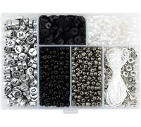 CousinDIY Mosaic Bracelet Kit with Storage Box - Makes 28 Bracelets, 1417 Pieces, Jet