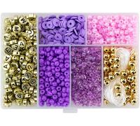 CousinDIY Mosaic Bracelet Kit with Storage Box - Makes 28 Bracelets, 1417 Pieces, Wisteria