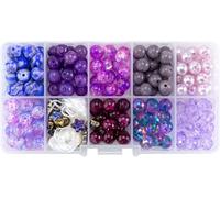 CousinDIY Mosaic Bracelet Kit with Storage Box - Makes 8 Bracelets, 200 Pieces, Purple Haze
