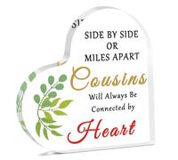 Cousins Acrylic Keepsake Gifts for Women Men Graduation Birthday Presents for Cousin Long Distance Friendship Gifts for Cousins Family Acrylic Heart Keepsake for Christmas Wedding Plaque