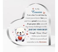 Cousins Acrylic Plaque Graduation Inspirational Ornaments Men Birthday Gifts Desk Sign Appreciate Christmas Home Decoration Family Day Best Wishes Keepsakes for Him Laugh Love Live