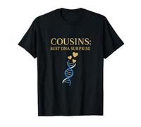 Cousins DNA Helix Heart Gold Blue White T-Shirt
