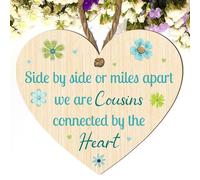 Cousins Plaque - "Side by Side or Miles Apart, We Are Cousins Connected by the Heart" - Gift for Cousins - Celebrating the Bond of Family Love and Friendship (Large: 23 cm (H) × 20 cm (W))