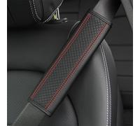 Couslcd 2PCS Car Seat Belt Cover, Soft Shoulder Strap Covers Harness Pads, Safety Leather Seatbelt Comfort Driving Cushion Protect Your Shoulder and Neck Universal for Car, SUV,Truck (Black/Red)