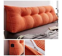 Coussin Triangulaire Pour Tête de Lit, Canapé, Sofa, Housse Amovible, Coussin Confortable de Lecture, de Relaxation, de Soutien Lombaire, LLHJUNUK, Orange, 200 * 23 * 50cm