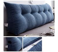 Coussin Triangulaire Pour Tête de Lit, Canapé, Sofa, Housse Amovible, Coussin Confortable de Lecture, de Relaxation, de Soutien Lombaire, LLHJUNUK, Bleu Clair, 150 * 23 * 50cm