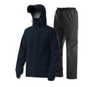 Coutyuyi Men's Waterproof Jacket with Pants Two Pieces Lightweight Raincoat Outdoor Rain Suit（Navy blue,XXL）