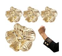 Couvre-boutons - Accessoires pour chemises | Bijoux de chemisier détachables - Paquet de 4 attaches florales pour filles, femmes, épouse, petite amie, tenue quotidienne, rendez-vous professionnel, or,