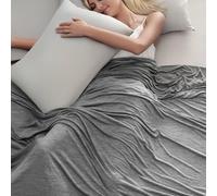 COVACURE 200 * 150CM Cooling Blanket, Arc-chill Cooling Fiber Summer Blankets, Double-sided Lightweight Cool Blanket for Night Sweats Adult Hot Sleeper, Breathable & Comfortable（Gray）