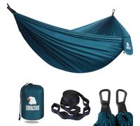 COVACURE Camping Hammock - 270 * 150cm Ultralight 70-Denier Durable & Breathable Nylon Travel Hammocks with Two 10FT Tree Straps for Outdoor Camping Accessories (Blue)