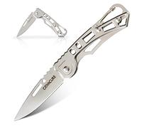 COVACURE UK Legal Non-Locking Pocket Knife with Silver Skeletonized Handle 2.4" Blade with Carabiner Clip
