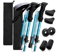COVACURE Walking Poles - 2 Pack Lightweight Collapsible Walking Sticks for Hiking, Camping & Backpacking- 7075 Aluminum Foam Grip & Padded Strap