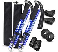 COVACURE Walking Poles - 2 Pack Lightweight Collapsible Walking Sticks for Hiking, Camping & Backpacking- 7075 Aluminum Foam Grip & Padded Strap (Up to 100-130cm)