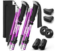 COVACURE Walking Poles - 2 Pack Lightweight Collapsible Walking Sticks for Hiking, Camping & Backpacking- 7075 Aluminum Foam Grip & Padded Strap (Up to 100-120cm)
