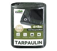 COVALL Heavy-Duty Waterproof Tarpaulin 6mx8m,140g/㎡ Protective groundsheet