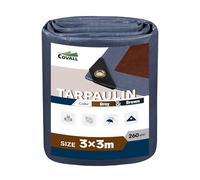Covall Professional Tarpaulin 3x3m | 260g/m² Waterproof Cover with Reinforced Corners | UV Resistant for Swing Sets, Equipment Shelter, Tent Groundsheet, Allotment Covers