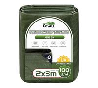 COVALL Tarpaulin Green Tarpaulin 2m x 3m-100g/m² Plastic Sheeting Groundsheet with eyelets Weatherproof Windproof UV & Tear Resistant Camping Tarp Garden Wood Roof Sandbox Boats Truck RV Car