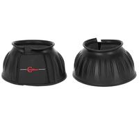 Covalliero Bell Boots Rubber, hoof protection, bell boots, pair, black, XXFull, soft rubber material, horses, with hook-and-loop fastener