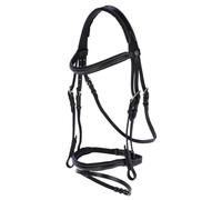 Covalliero Classic Leather Snaffle Bridle, Black, Full Size