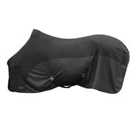 Covalliero - Cooler Blanket FS26 - Horse Blanket with Chest Buckle, Cross Straps & Tail Strap - Lightweight & Breathable - Transport & Fly Blanket in Black - Size 165 cm