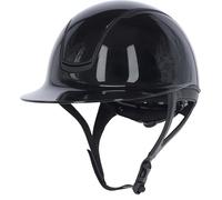 Covalliero Eclipse Polo Riding Helmet, Gloss Look, Disc System, ERT Safety, Excellent Ventilation, Removable Lining, Lacquered Black, 56-58 cm