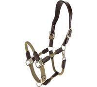 Covalliero Halter Cordano Deluxe FS26 - Sturdy Halter for Horses - Optimal Fit - Horse Holster with Carabiners and Leather Strap - Brown (Walnut) - Warmblood