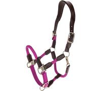 Covalliero Horse Headcollar Cordano Deluxe Horse Halter with Faux Fur Padding Adjustable (Light Berry, Full)