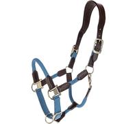 Covalliero Horse Headcollar Cordano Deluxe Horse Halter with Faux Fur Padding Adjustable (Smoked Blue, Full)