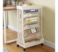 COVAODQ Rolling File Cart Book Cart with Wheels Mobile Bookshelf File Organizer Beside Desk, Free-Standing File Holder, Paper Letter Tray Organizer Mesh Desk Organizer for Office School