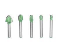 Cove Box Router Bit 5Pcs Tungsten Steel Round Nose 2 Flute CNC Woodworking Cutter Tools for Cutting Beading Grooving and General Decoration