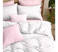 Covebett Pink Bow Duvet Cover Sets Double Size Pink Bows Hearts Microfiber Bedding Set Cute Love Heart Bowknot Aesthetic Girls Women Quilt Cover 200x200 with Zipper Closure and 2 Pillowcases 50x75 cm